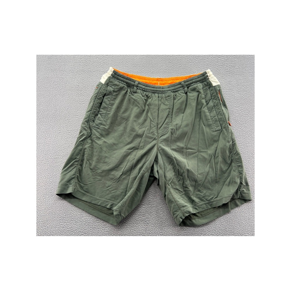 Birddogs Shorts Men's L Olive Green Orange Liner Gym Shorts Long 9" Inseam